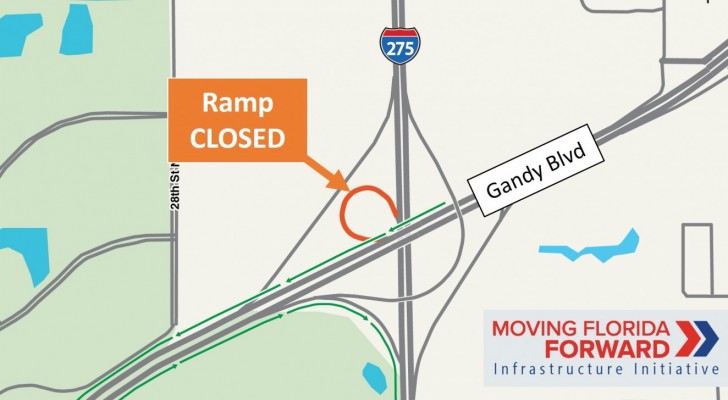 WB Gandy Blvd. Ramp to SB I-275 to be Closed Overnight